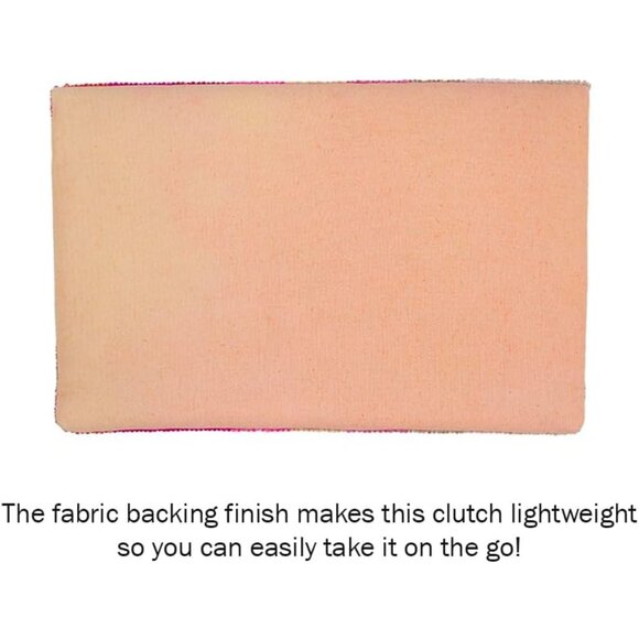 Rose All Day Beaded Canvas Clutch Purse for Wedding Bridal Bachelorette Gift - Picture 6 of 9